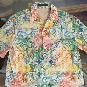 Colorful large Louis Vuitton shirt mens